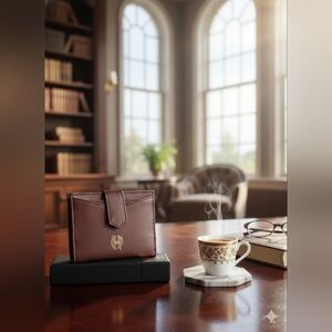 House of Harlow 1960 Chestnut Leather Card Holder